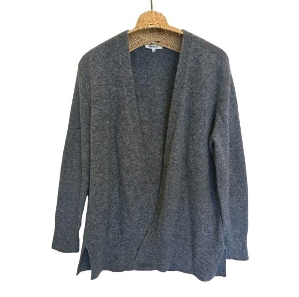 Madewell Cozy Walker Cardigan Sweater Merino Wool Alpaca Gray Open Front M J4814
